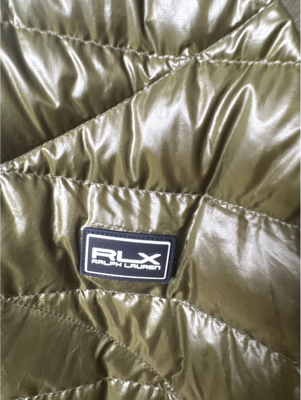 RLX Ralph Lauren Hybrid Down Hooded Jacket Olive Green Full Zip Men’s L - Picture 2 of 9